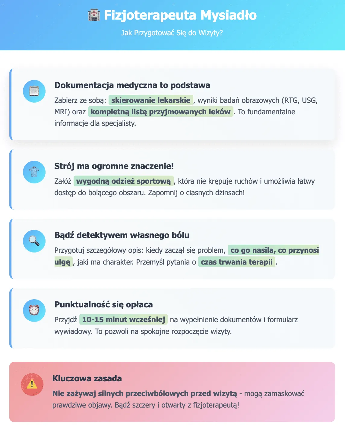 Fizjoterapeuta Mysiadło - Jak Przygotować Się do Wizyty?