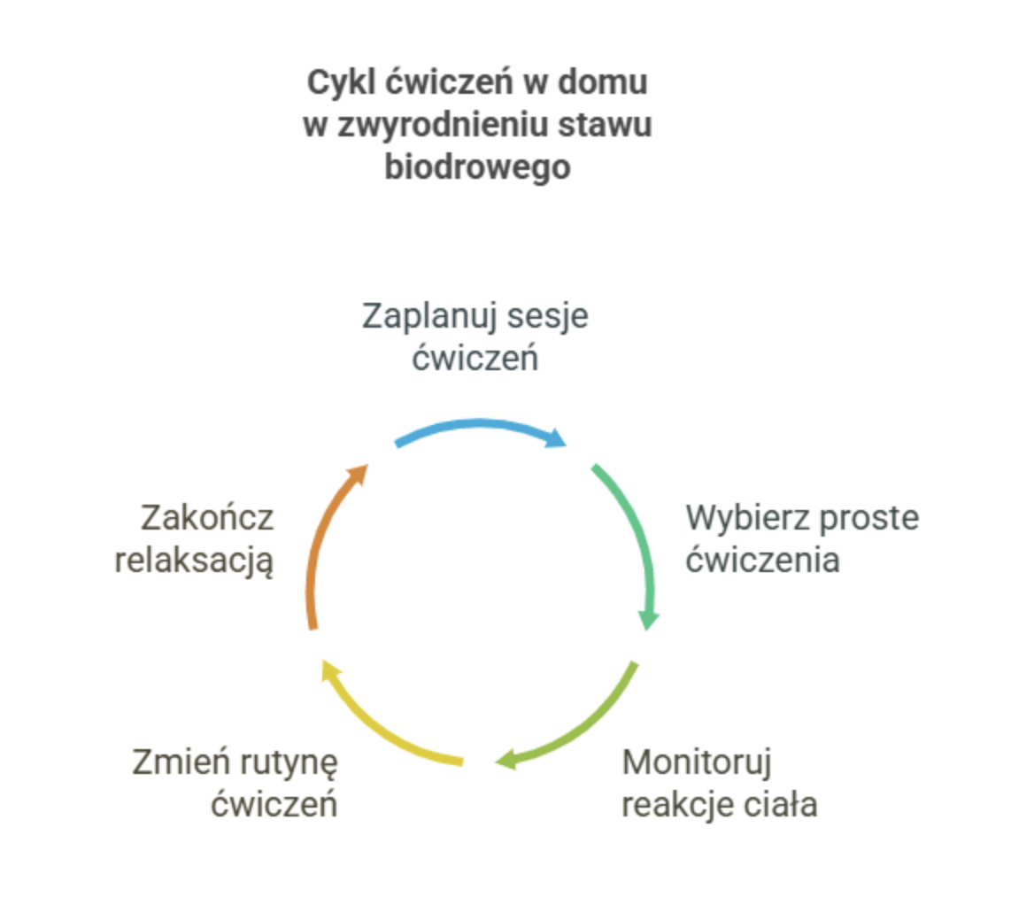 Jak ułożyć domowy plan ćwiczeń na zwyrodnienie stawu biodrowego?