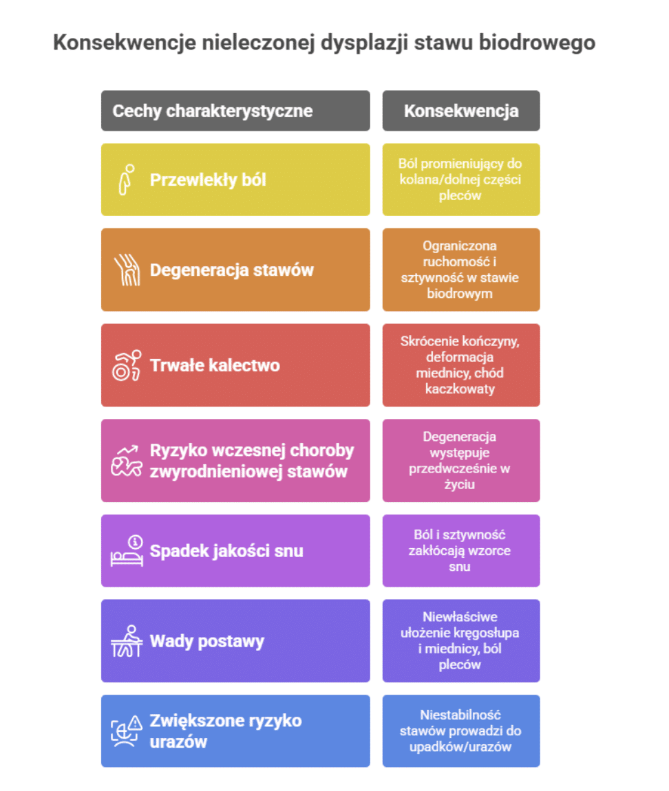 Konsekwencje nieleczonej dysplazji stawu biodrowego
