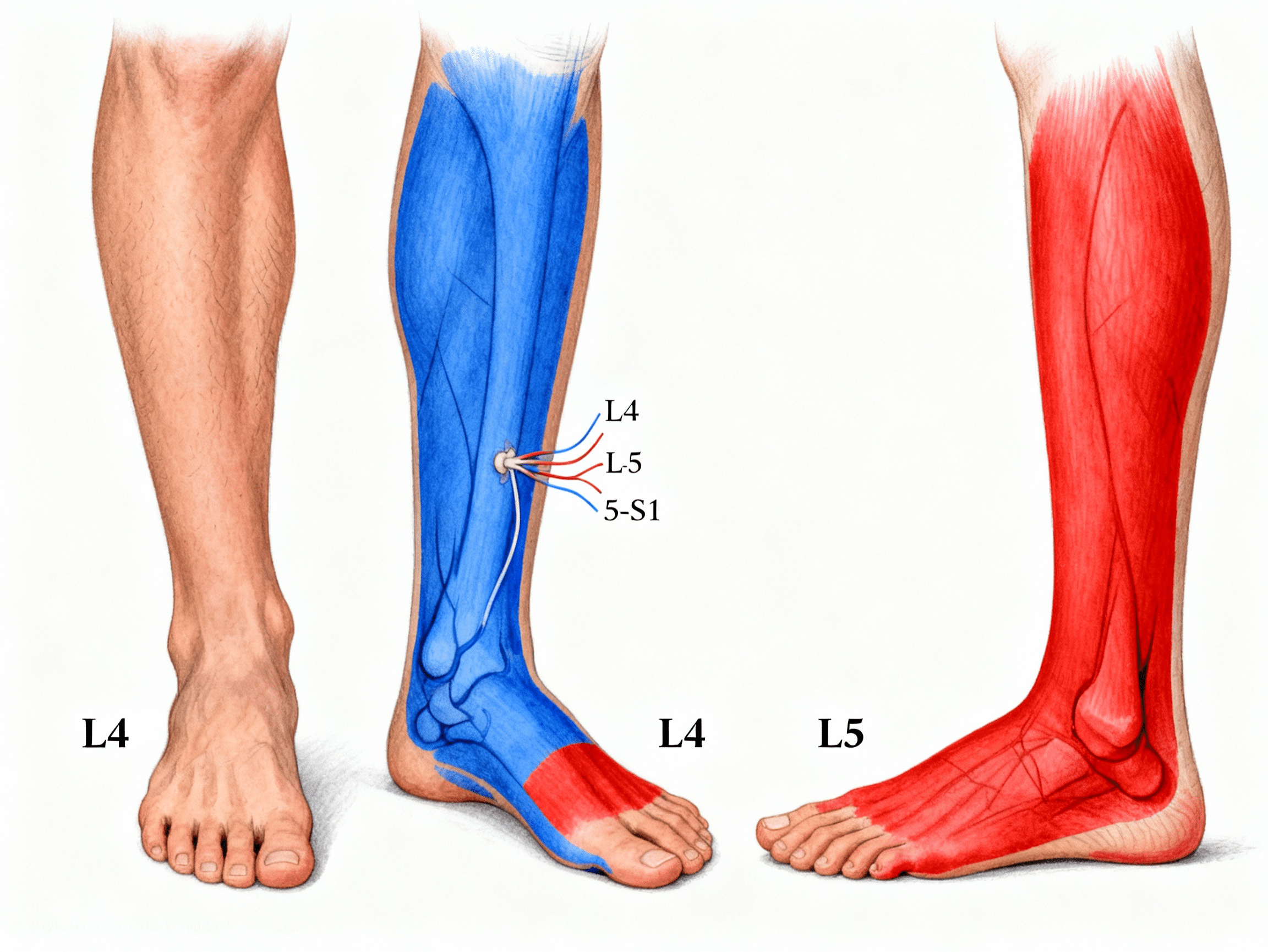Dermatomy L4 i L5 – mapa bólu
