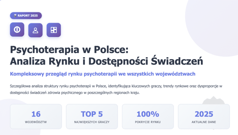 Psychoterapia w Polsce: Analiza Rynku i Dostępności Świadczeń według Województw