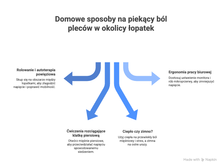 Domowe sposoby na piekący ból pleców w okolicy łopatek