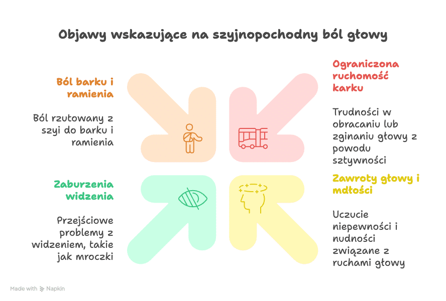 Objawy towarzyszące bólowi głowy pochodzenia szyjnego