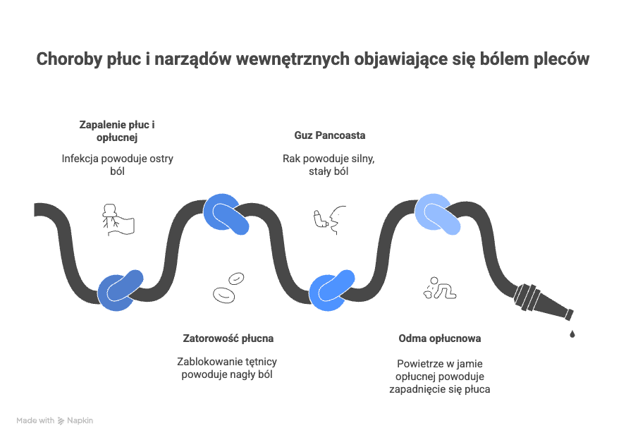 Choroby płuc i narządów wewnętrznych objawiające się bólem pleców