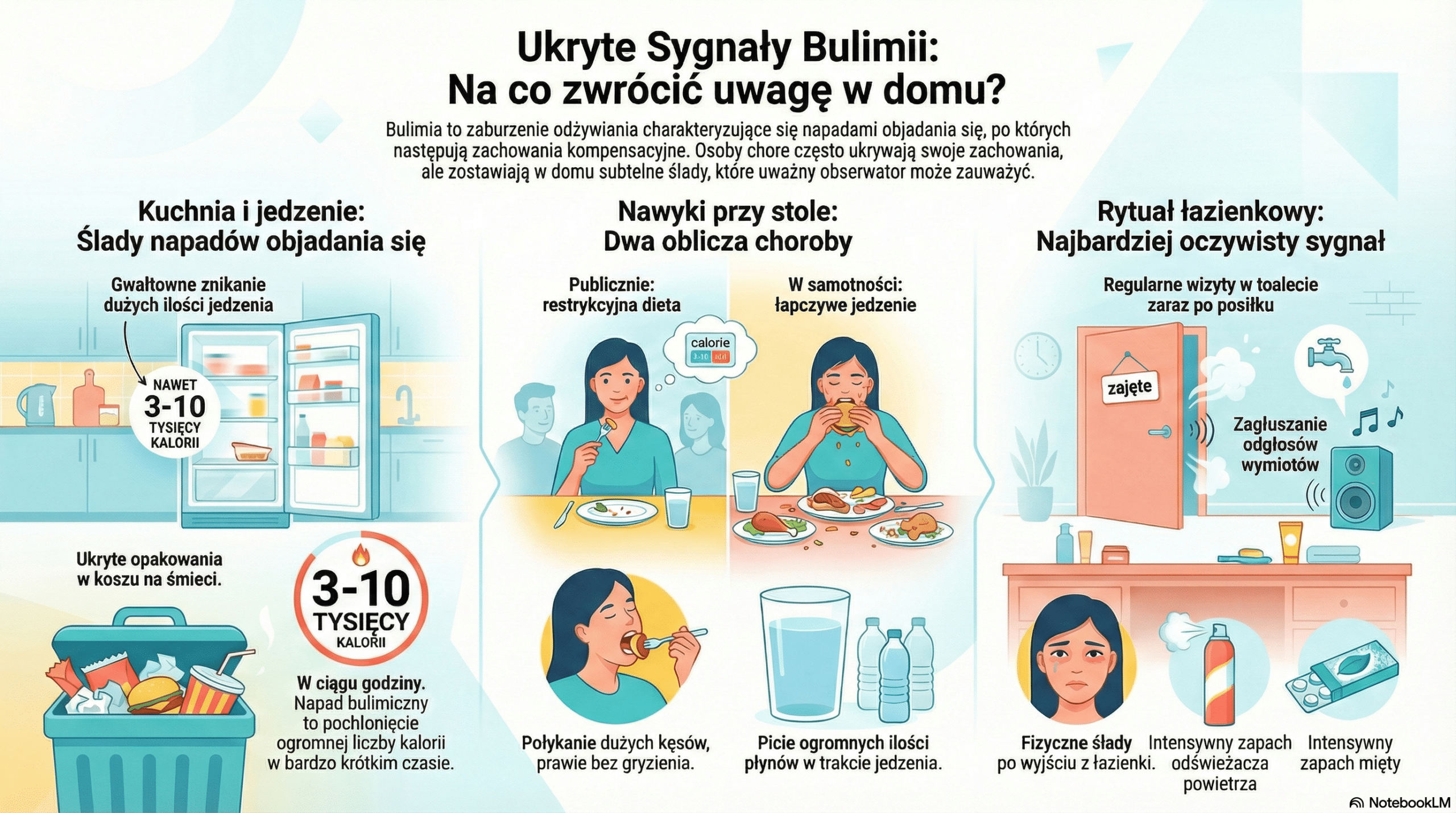 Zachowania przy stole i w kuchni – Ślady, które zostawia bulimia