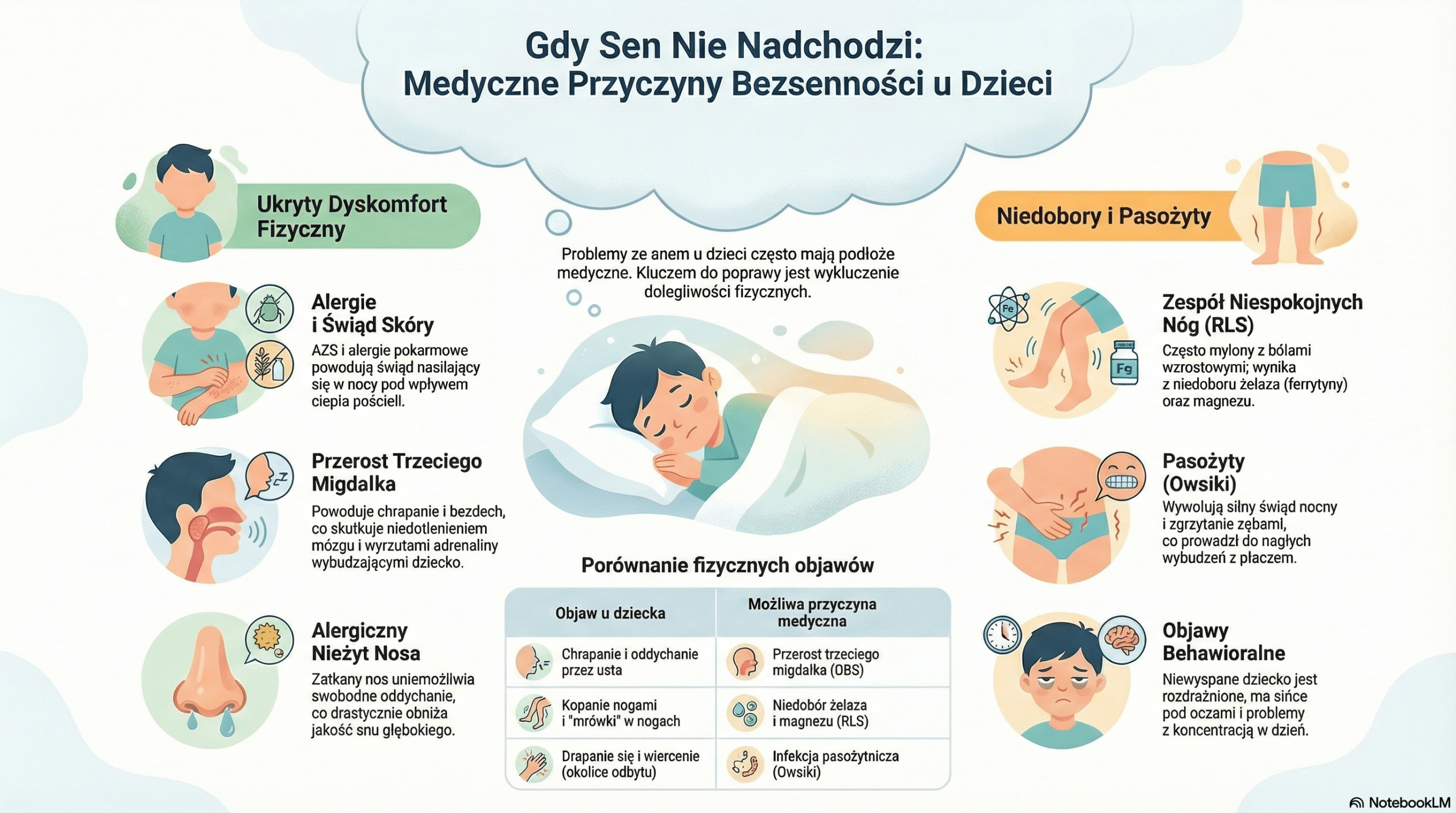 Najczęstsze przyczyny bezsenności u dzieci - obszar medyczny