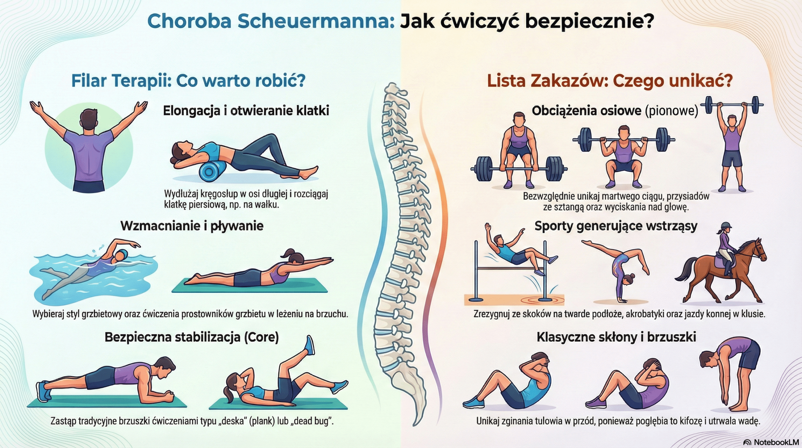 Ćwiczenia na chorobę Scheuermanna – Co wolno, a czego unikać?
