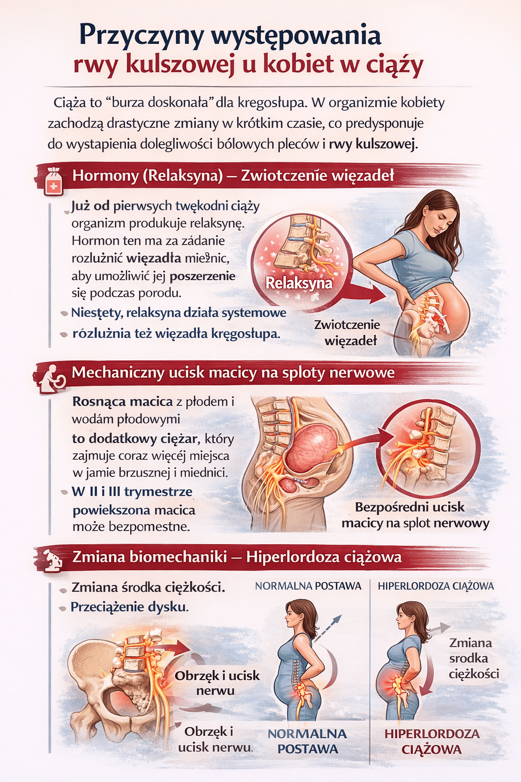 Przyczyny występowania rwy kulszowej u kobiet w ciąży