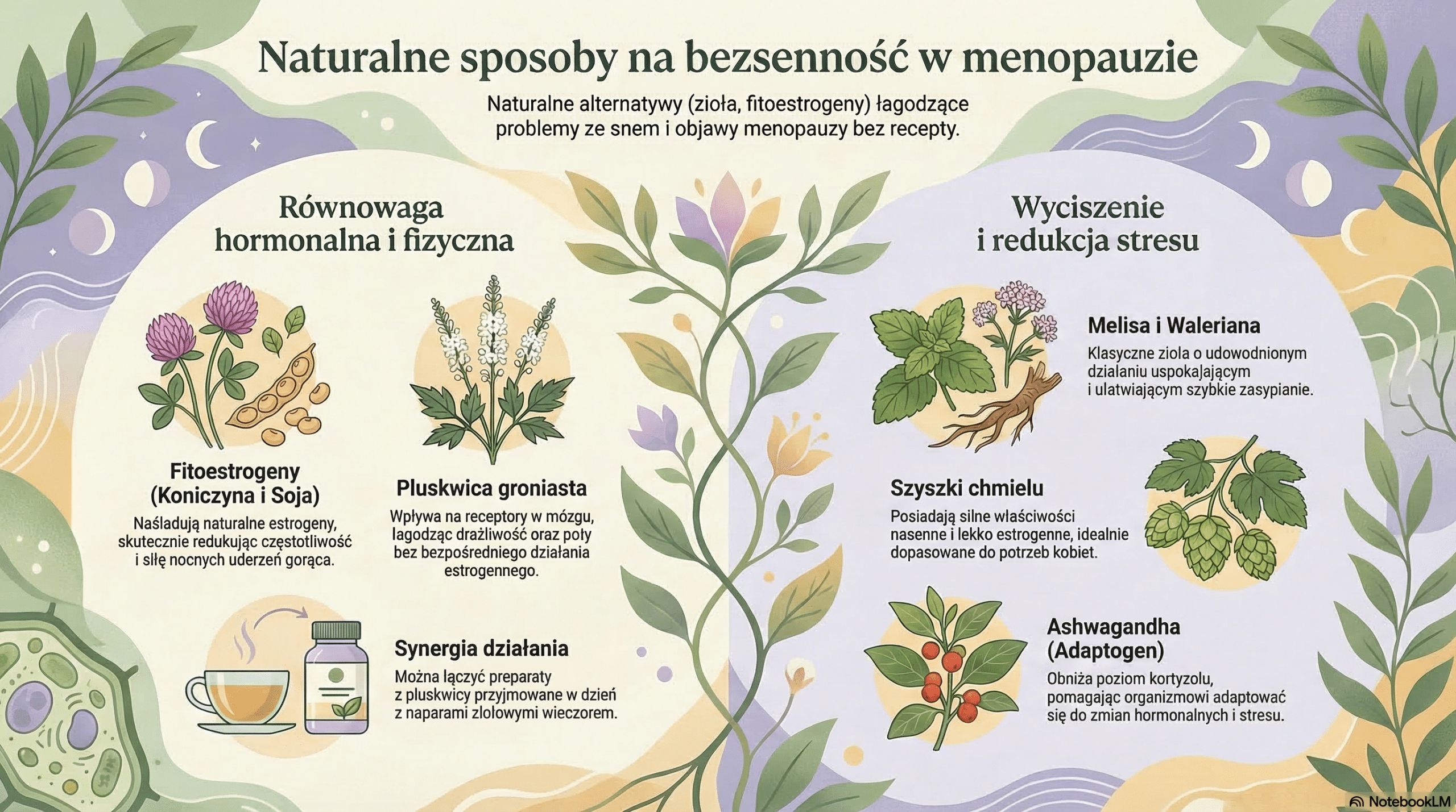 Co na bezsenność w menopauzie bez recepty? Fitoestrogeny i zioła