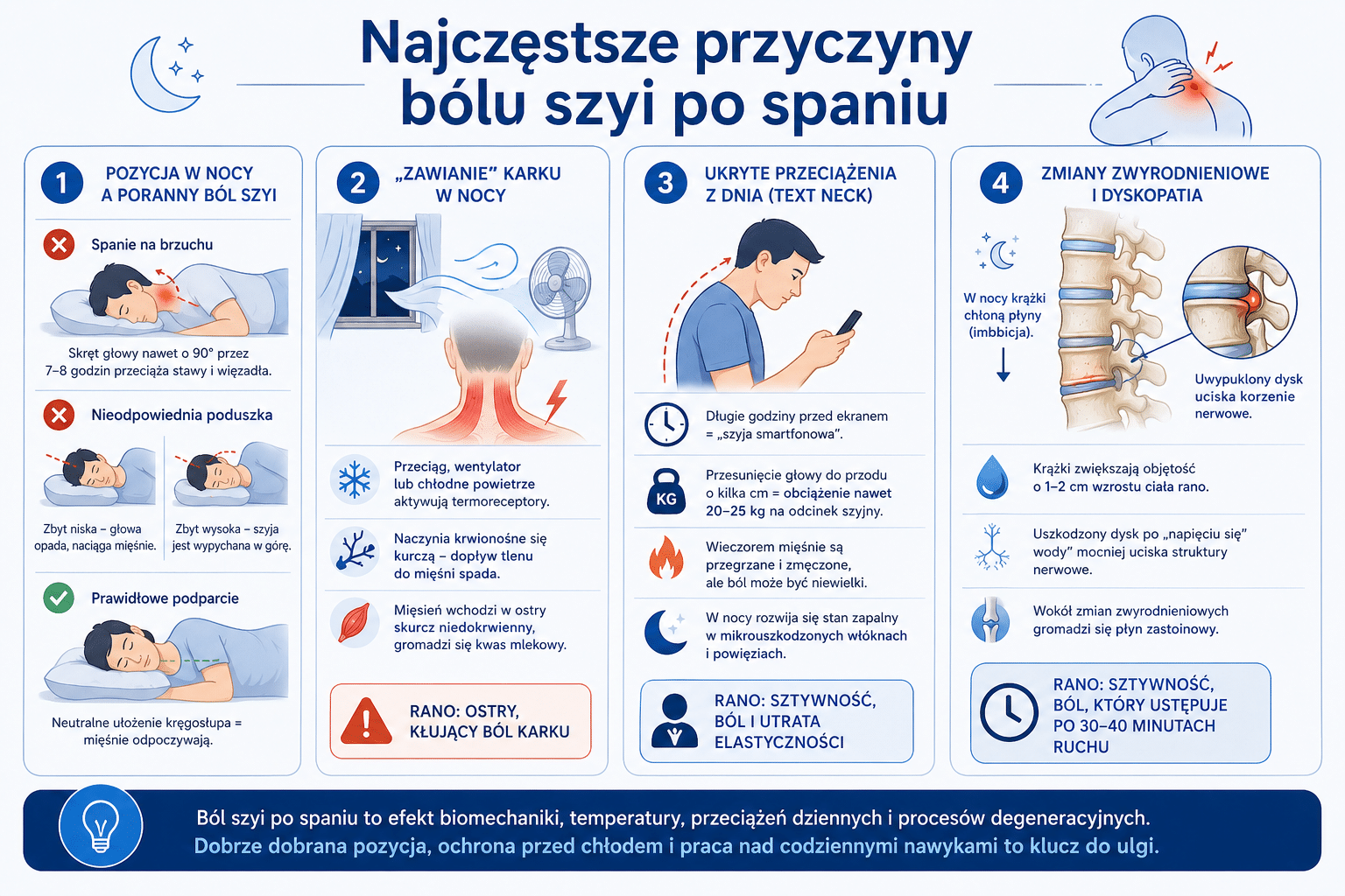 Jakie są najczęstsze przyczyny bólu szyi po spaniu?