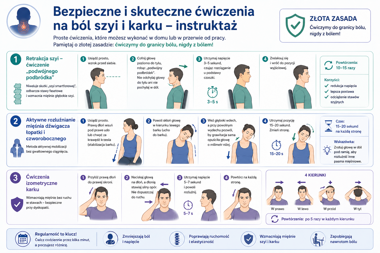 Bezpieczne i skuteczne ćwiczenia na ból szyi i karku
