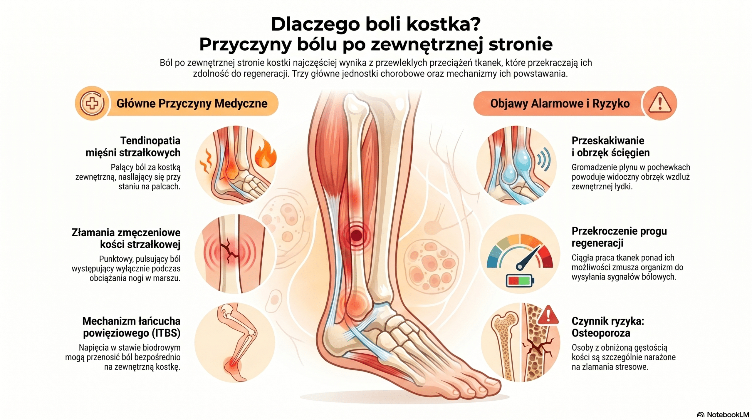 Przeciążenia i tendinopatie jako główne przyczyny bólu kostki po zewnętrznej stronie