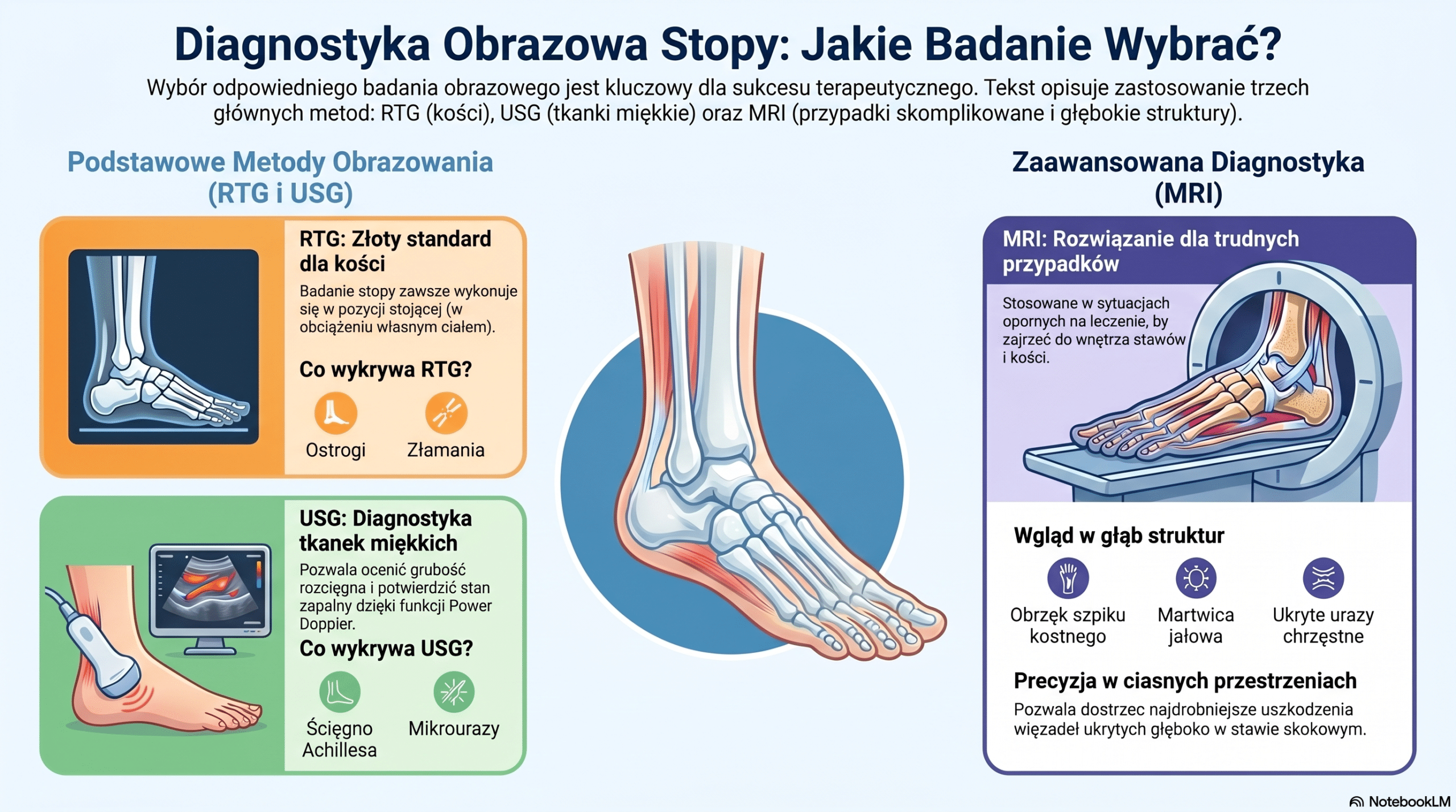 Badania obrazowe stopy: USG, RTG i Rezonans Magnetyczny 
