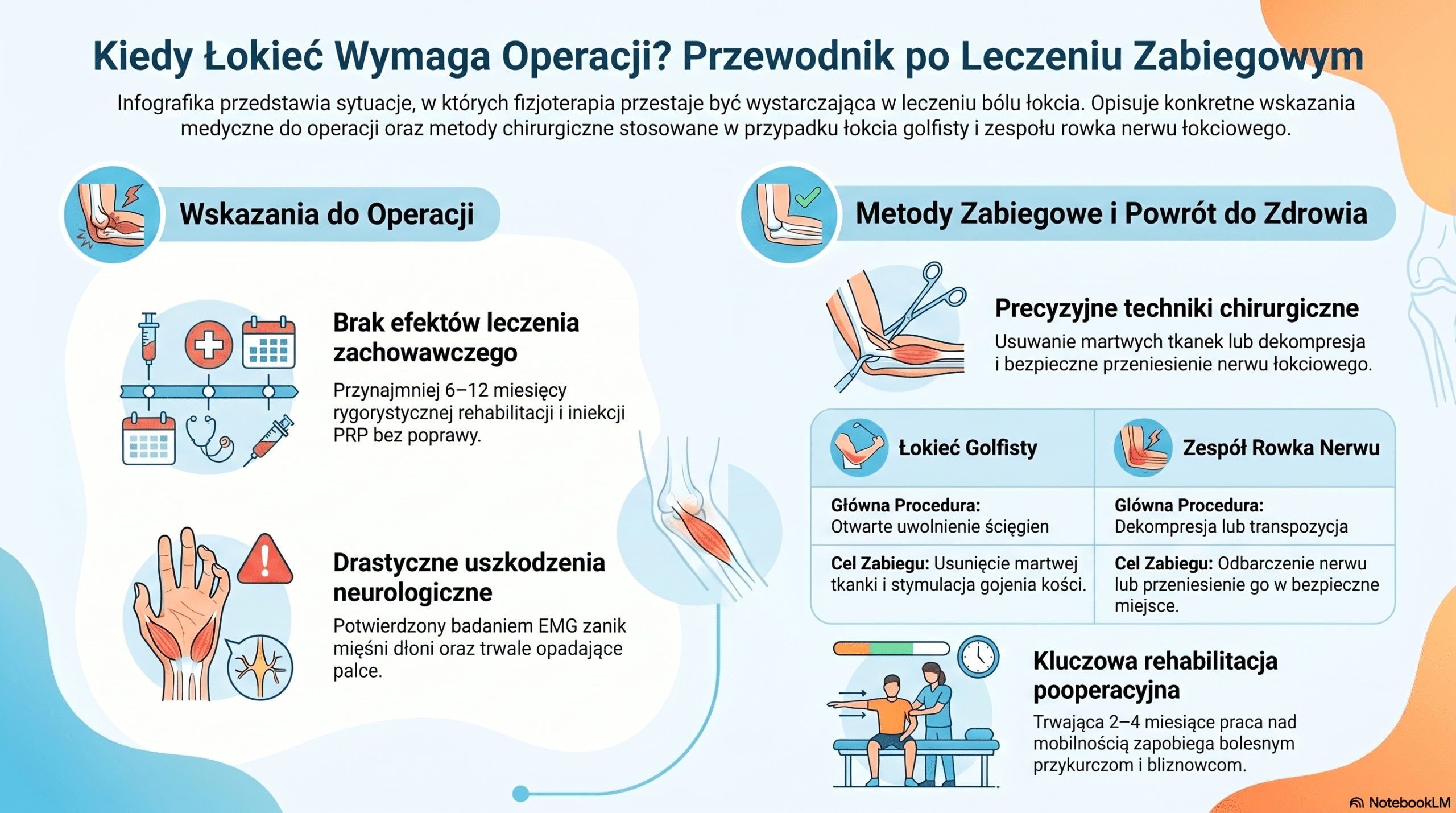 Kiedy konieczna jest operacja? Zabiegowe metody leczenia bólu łokcia